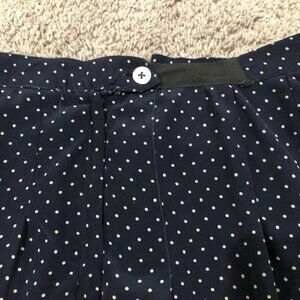 Vintage Silk Navy Polka Dot Maxi Skirt